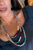 Laundry B Free Spirit Fiesta Bead Necklace and Earring Set Silver